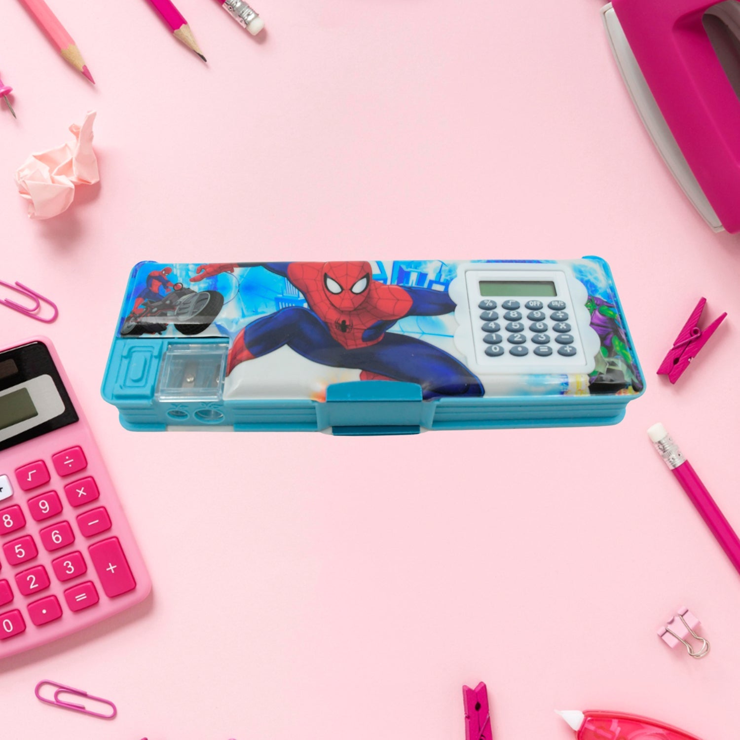 4260 Art & Stationery Cartoon Multi-functional Geometry Box for Boys with Inbuilt Calculator, 2 Sides Open and Double Sharpener Stationery Kit Pencil Box for Boys Art Plastic Pencil Box for Girls and Boys 4260 Art & Stationery Cartoon Multi-functional Geometry Box for Boys with Inbuilt Calculator, 2 Sides Open and Double Sharpener Stationery Kit Pencil Box for Boys Art Plastic Pencil Box for Girls and Boys